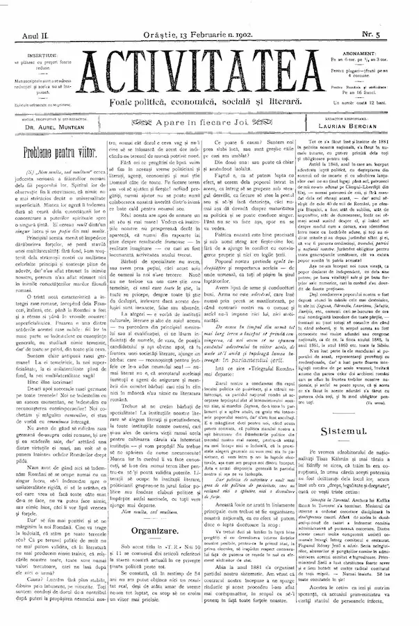 Ziarul Activitatea – anul 1902 – Nr. 5