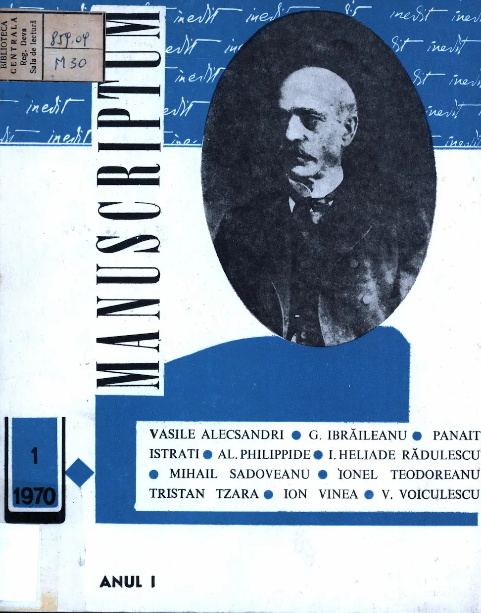 Revista Manuscriptum – anul 1970 – trim. 1