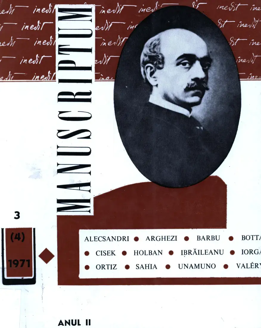 Revista Manuscriptum – anul 1971 – trim. 3