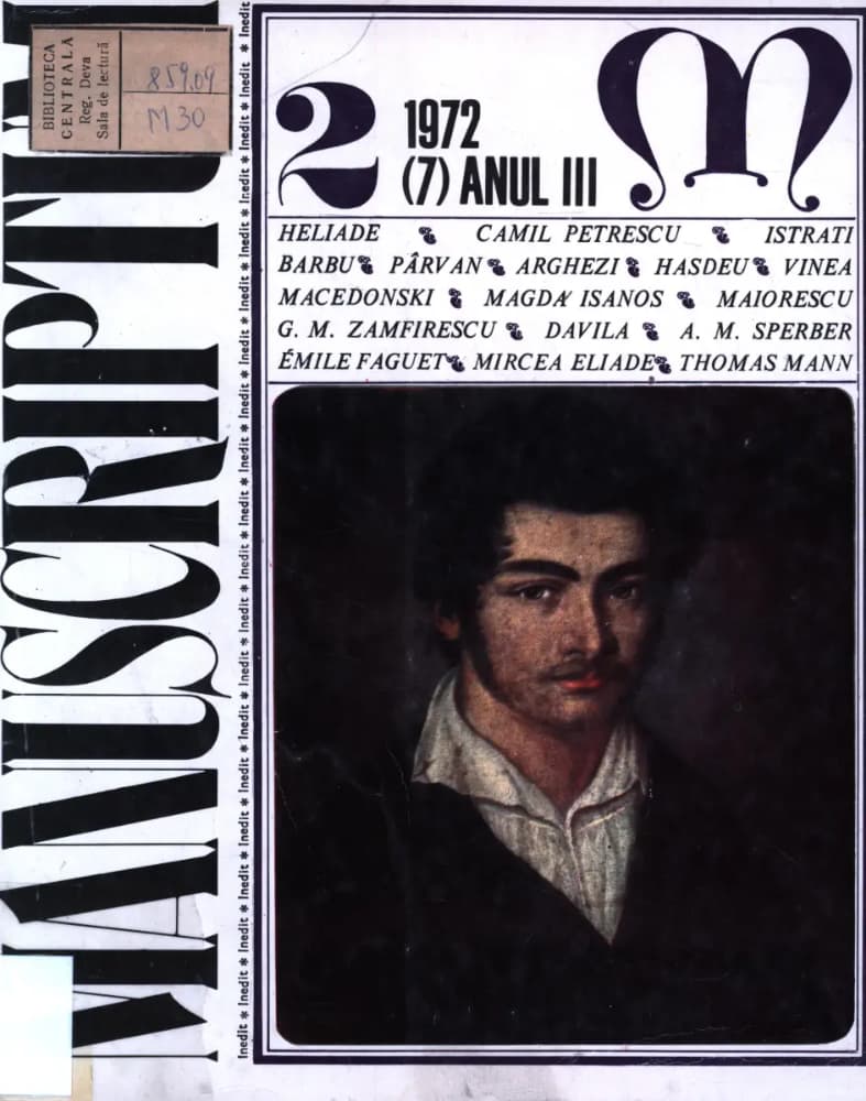 Revista Manuscriptum – anul 1972 – trim. 2
