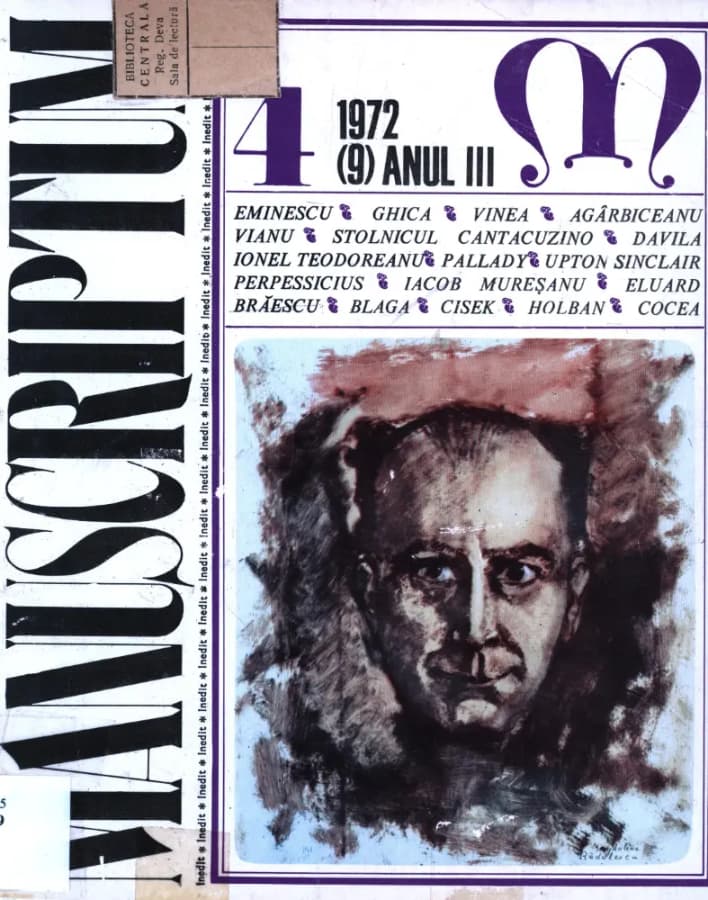 Revista Manuscriptum – anul 1972 – trim. 4