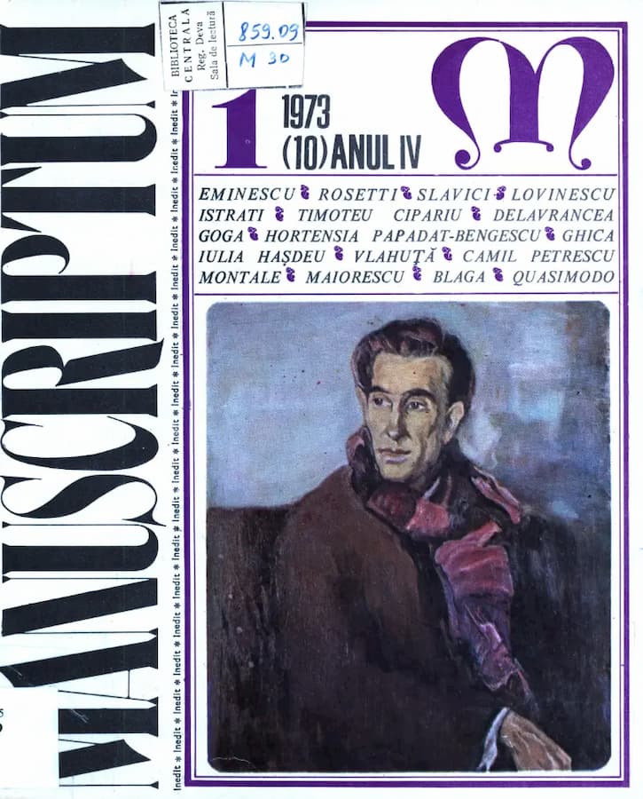 Revista Manuscriptum – anul 1973 – trim. 1