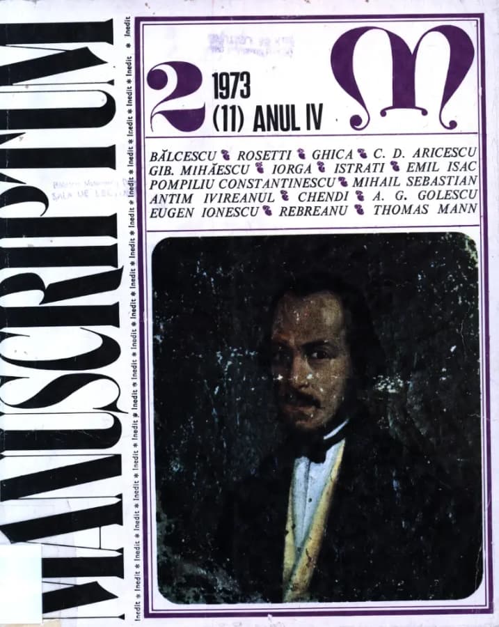 Revista Manuscriptum – anul 1973 – trim. 2