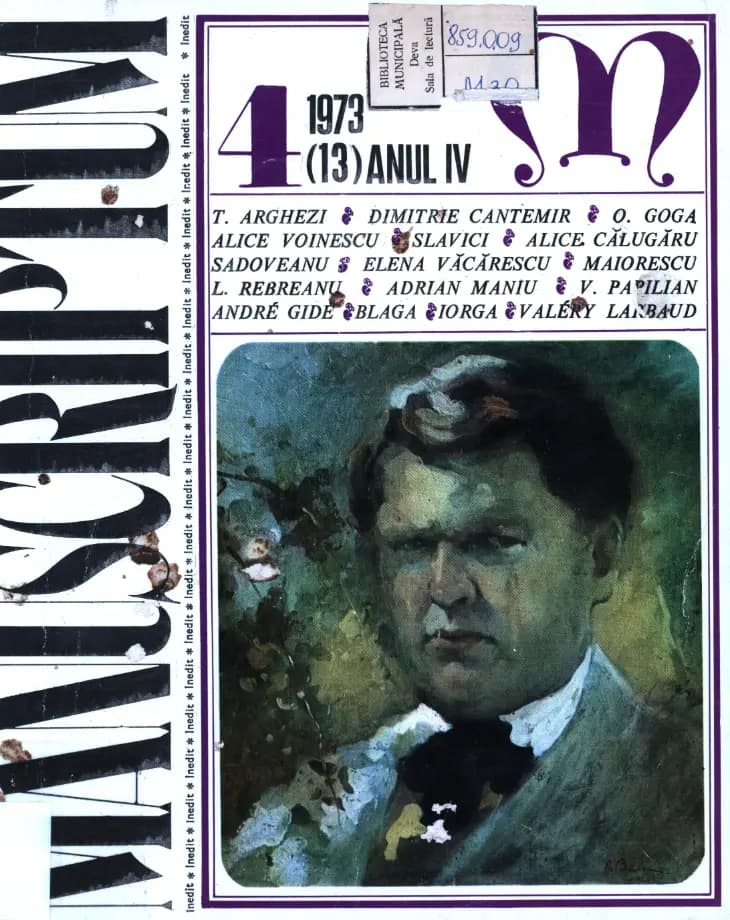 Revista Manuscriptum – anul 1973 – trim. 4