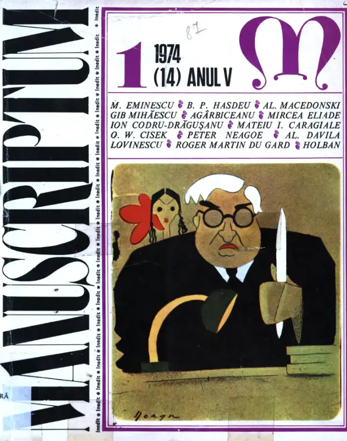 Revista Manuscriptum – anul 1974 – trim. 1