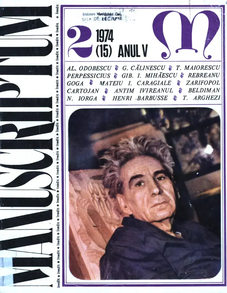 Revista Manuscriptum – anul 1974 – trim. 2