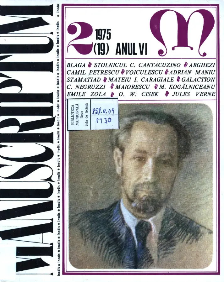 Revista Manuscriptum – anul 1975 – trim. 2