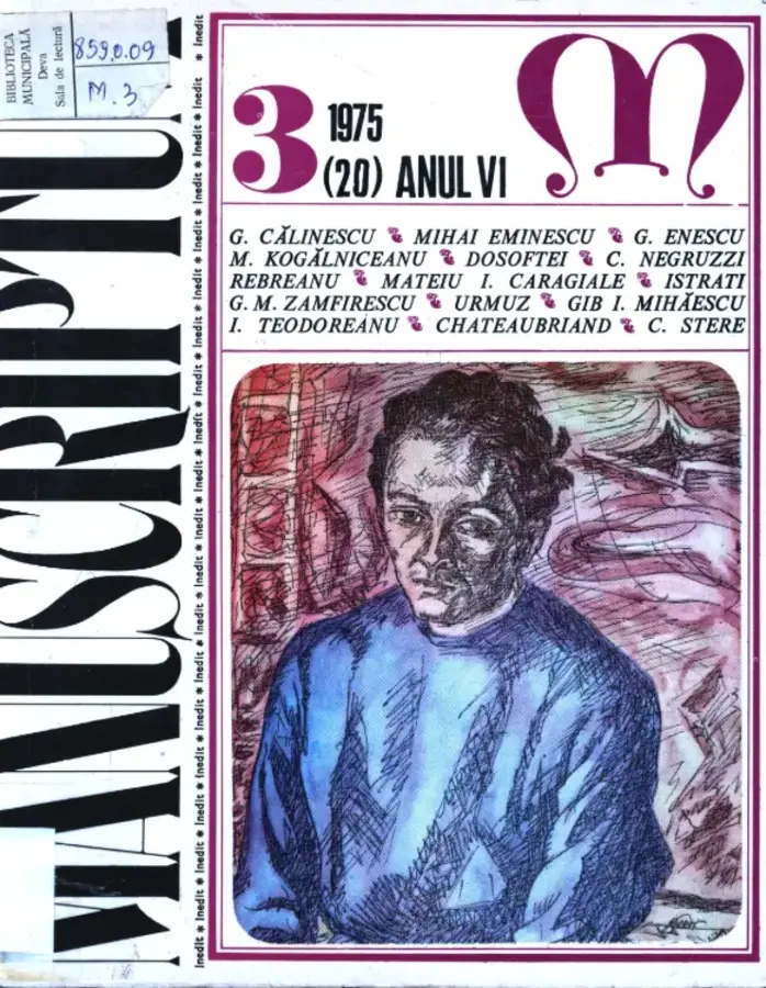 Revista Manuscriptum – anul 1975 – trim. 3