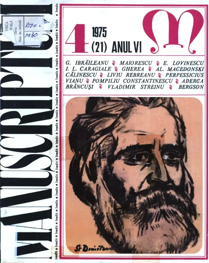 Revista Manuscriptum – anul 1975 – trim. 4