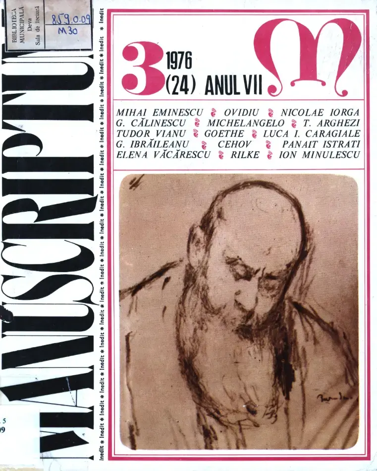 Revista Manuscriptum – anul 1976 – trim. 3