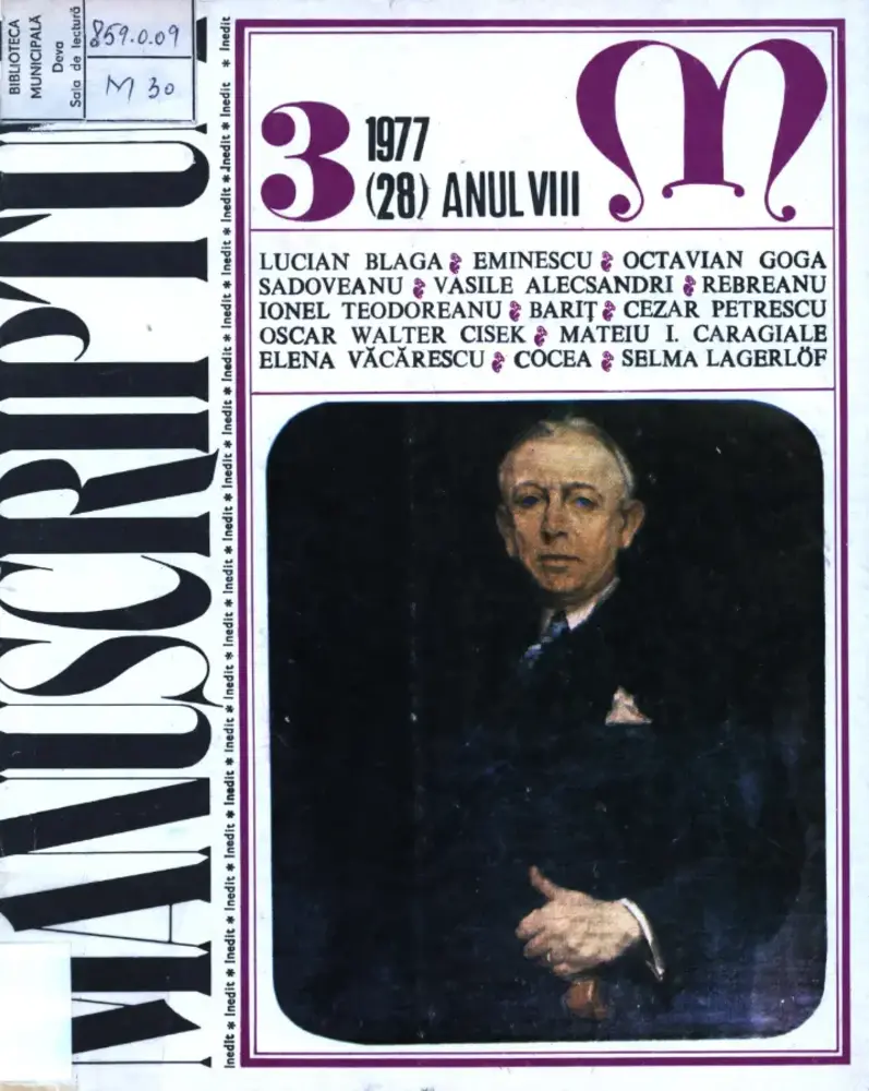 Revista Manuscriptum – anul 1977 – trim. 3