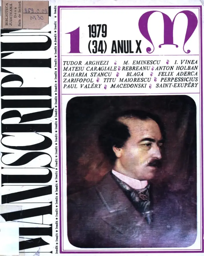 Revista Manuscriptum – anul 1979 – trim. 1