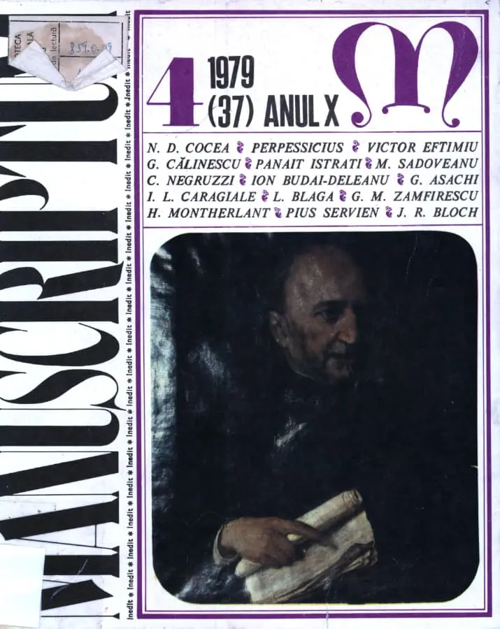 Revista Manuscriptum – anul 1979 – trim. 4