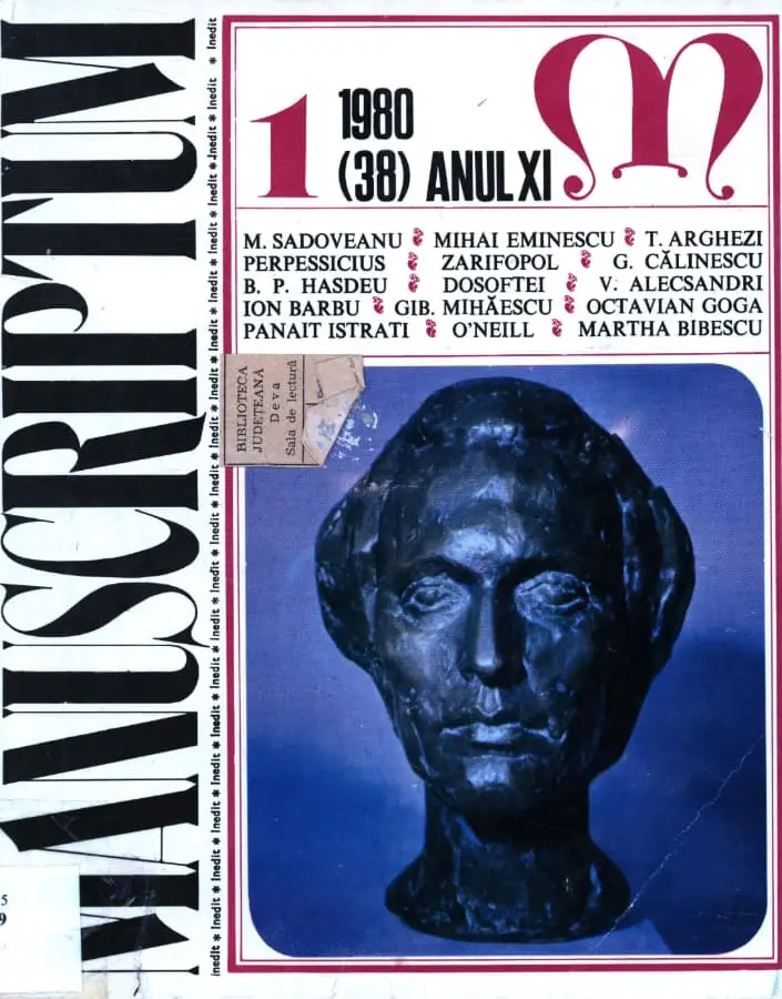 Revista Manuscriptum – anul 1980 – trim. 1