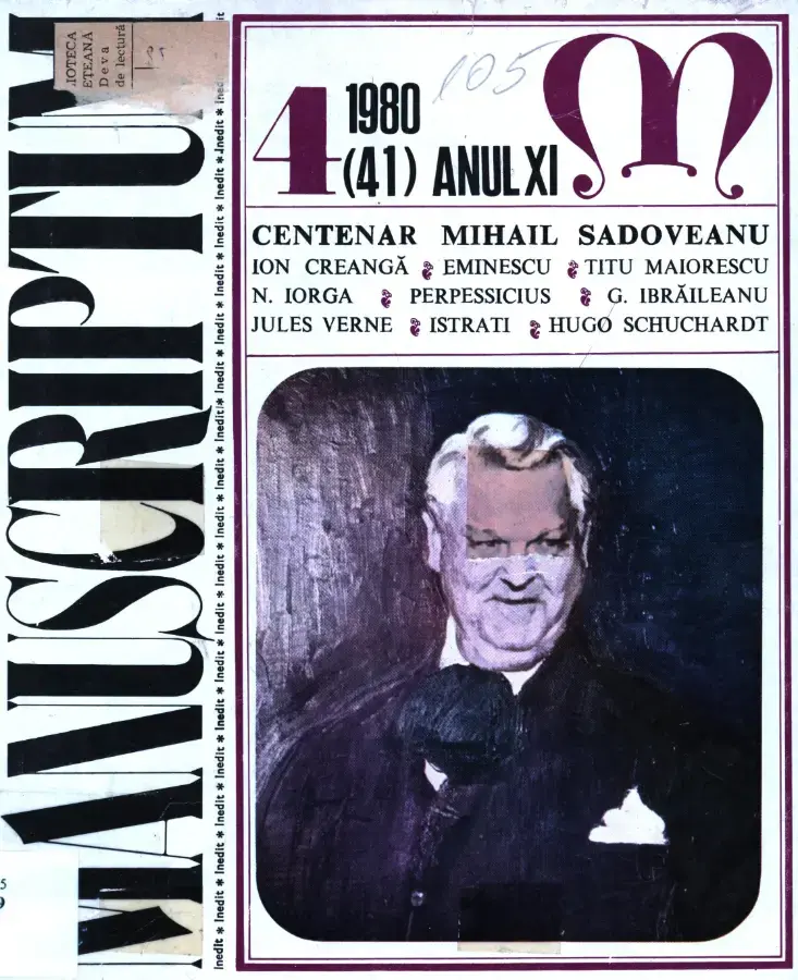Revista Manuscriptum – anul 1980 – trim. 4