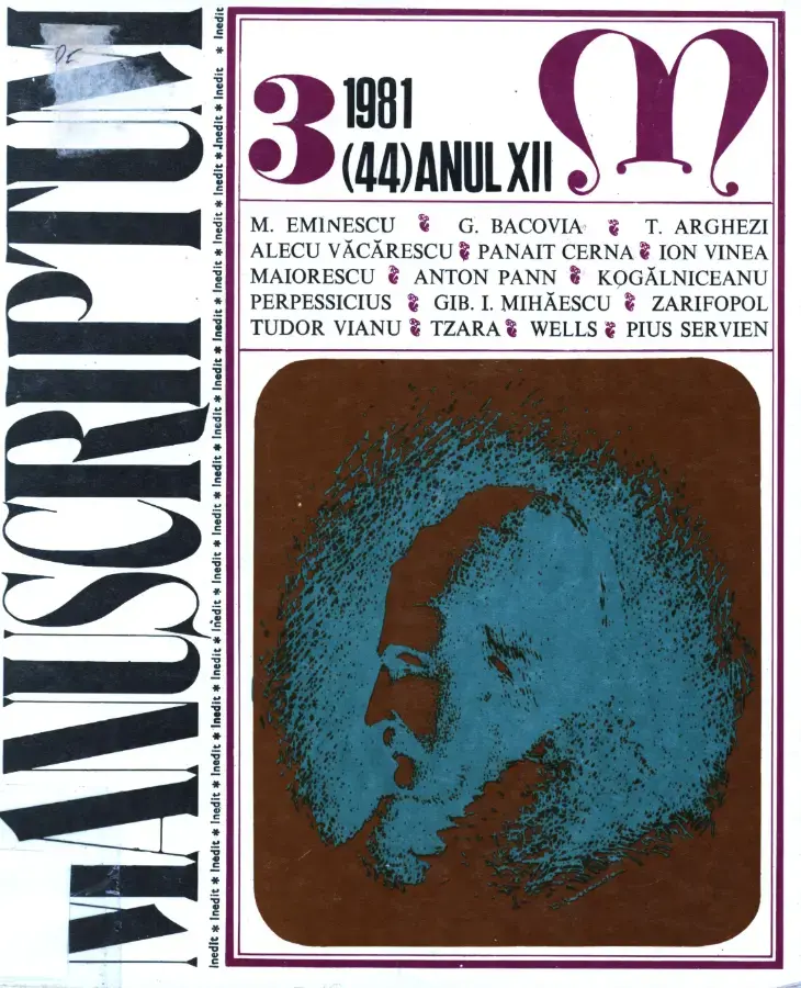 Revista Manuscriptum – anul 1981 – trim. 3