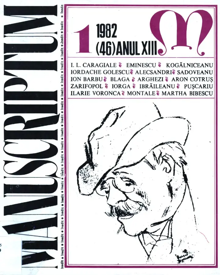 Revista Manuscriptum – anul 1982 – trim. 1