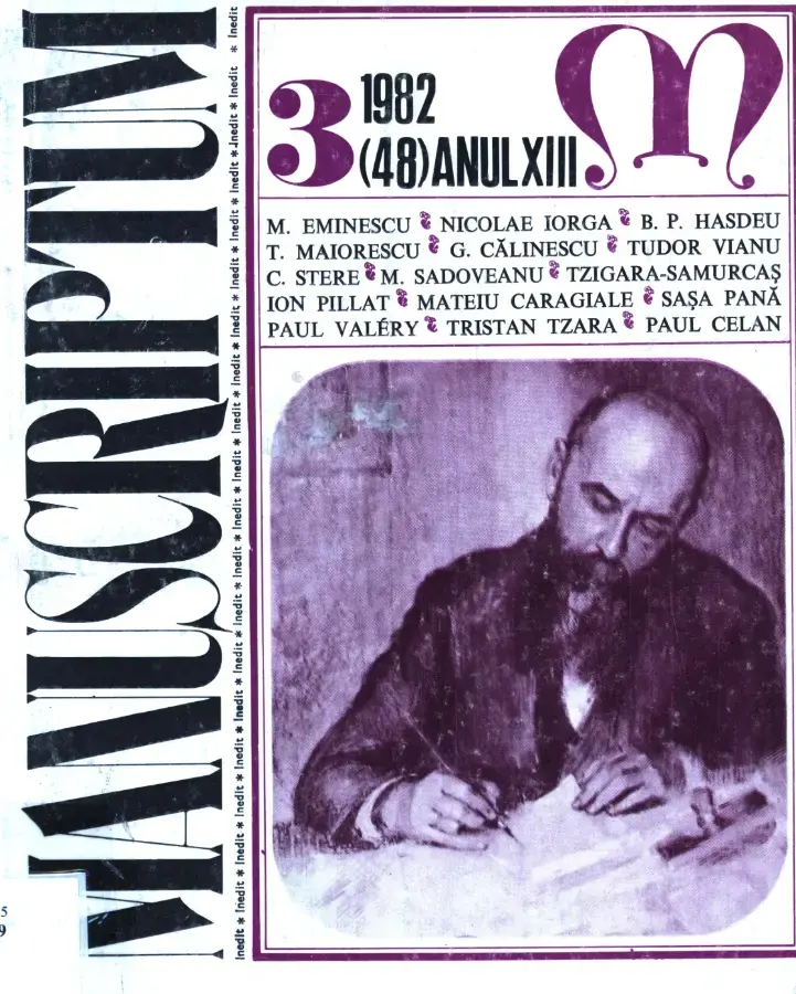 Revista Manuscriptum – anul 1982 – trim. 3