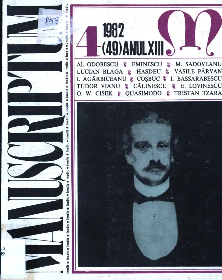 Revista Manuscriptum – anul 1982 – trim. 4